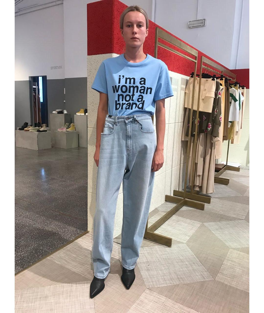 ERIKA CAVALLINI Голубая хлопковая футболка, фото 5