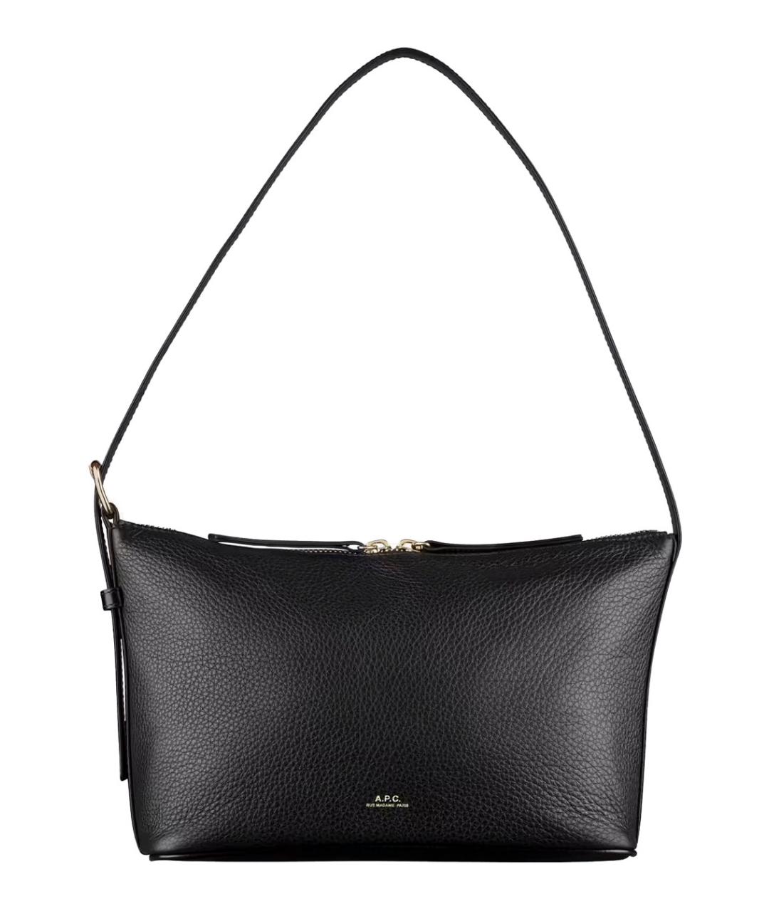 A.P.C. Черная кожаная сумка через плечо, фото 1
