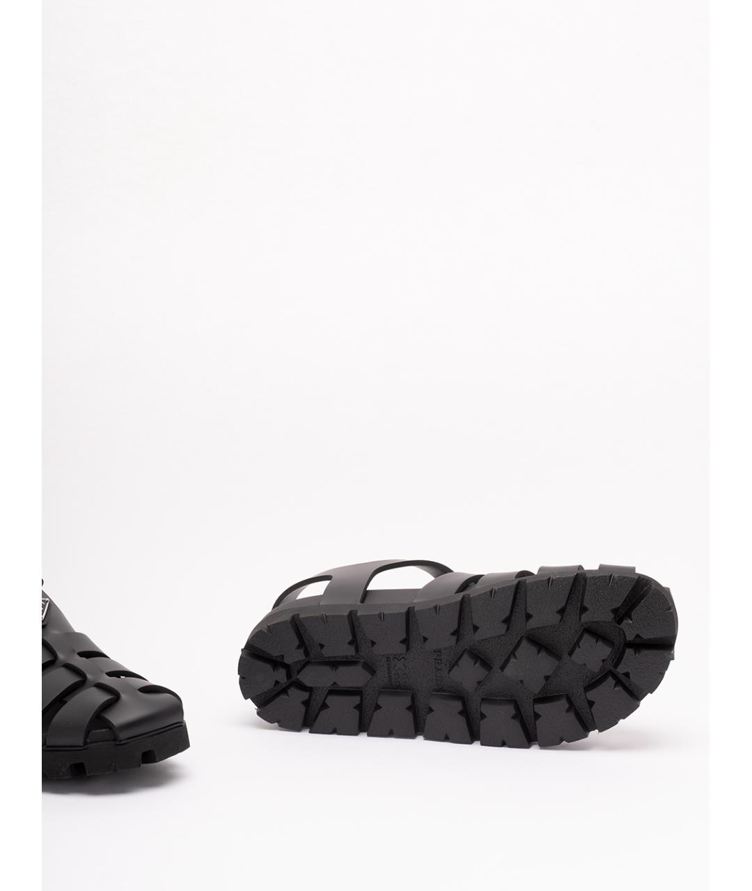 PRADA Черные резиновые сандалии, фото 4