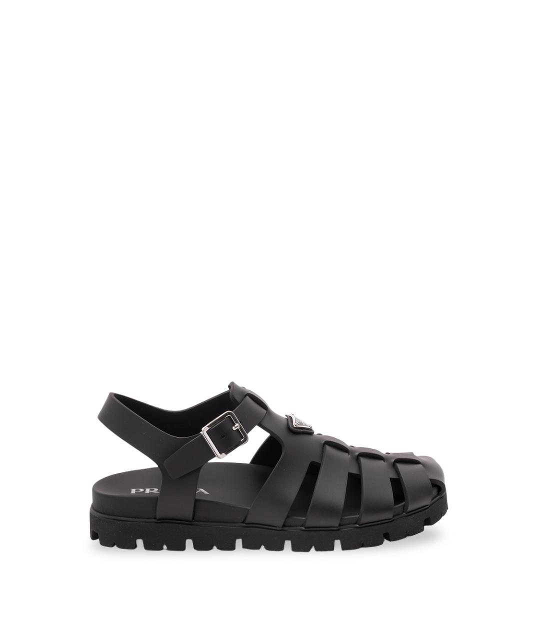PRADA Черные резиновые сандалии, фото 1