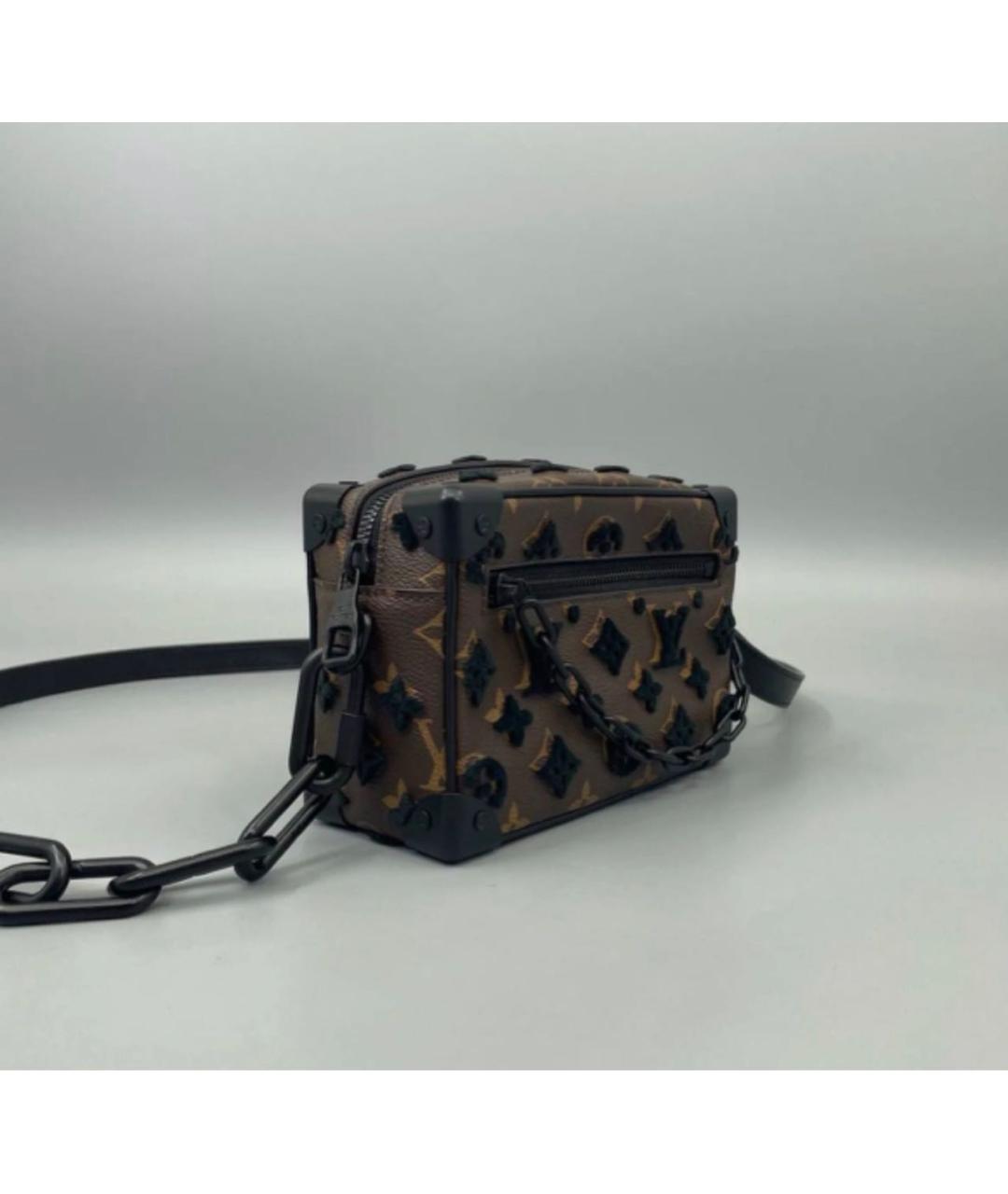 LOUIS VUITTON Коричневая кожаная сумка на плечо, фото 4