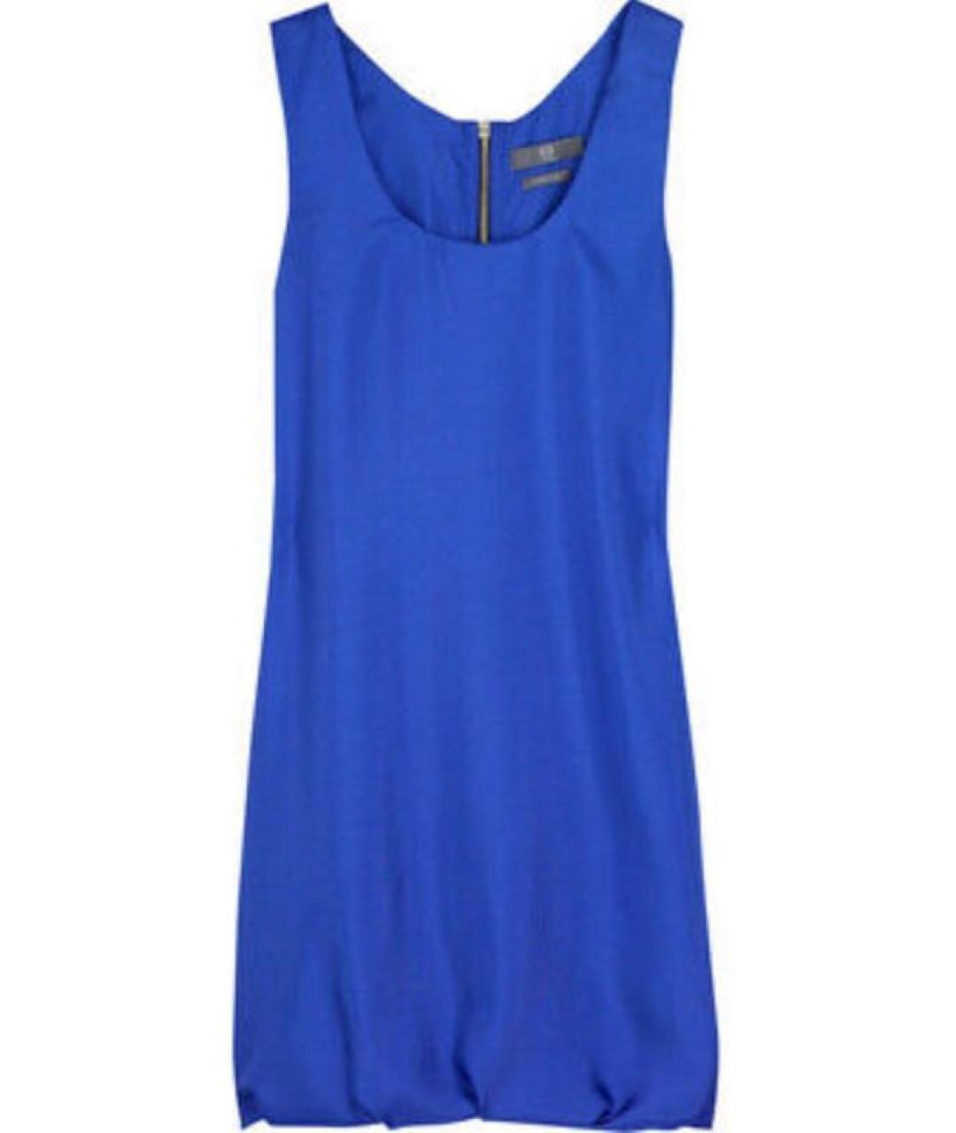 ALEXANDER MCQUEEN Синее полиэстеровое коктейльное платье, фото 1