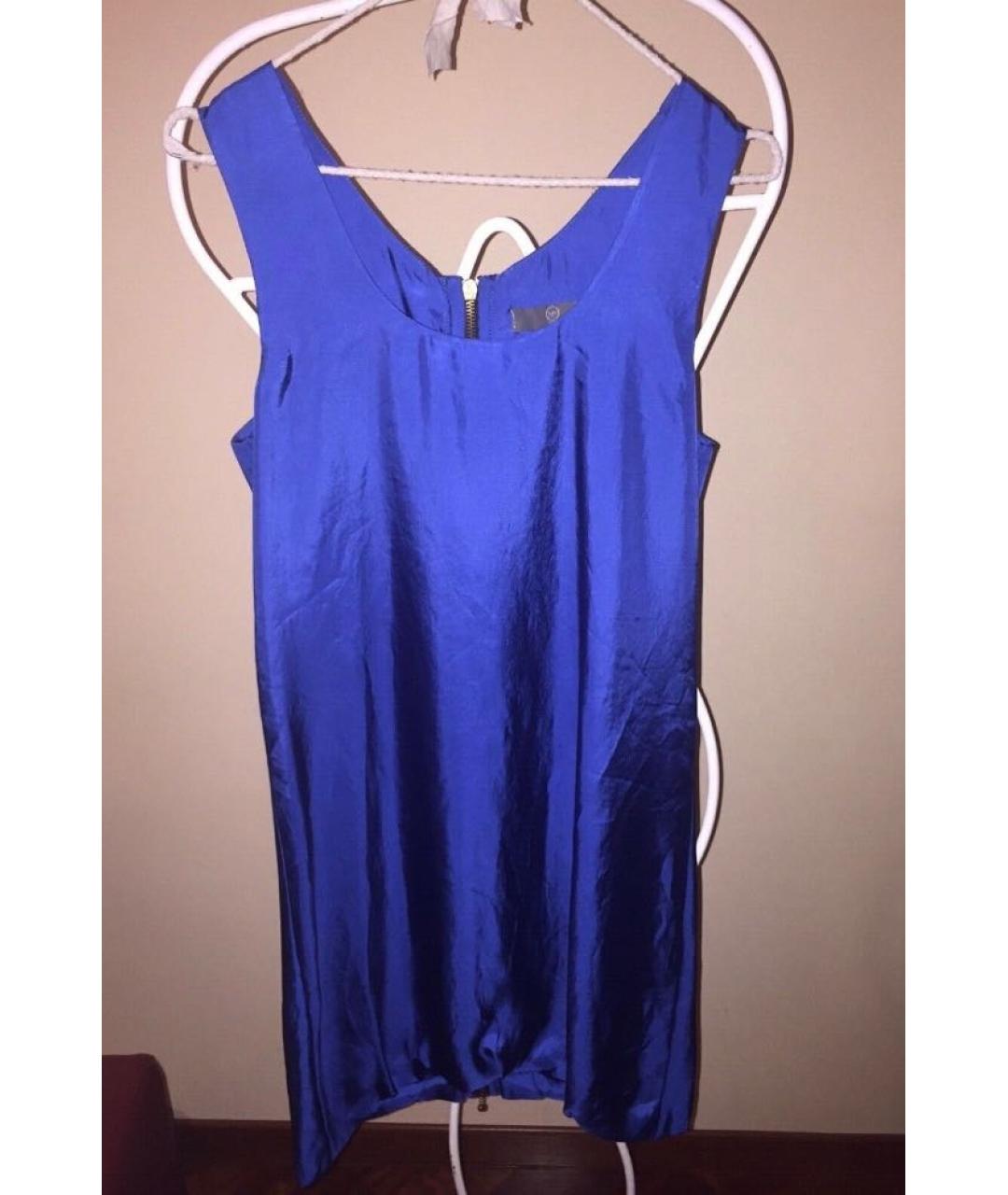 ALEXANDER MCQUEEN Синее полиэстеровое коктейльное платье, фото 2