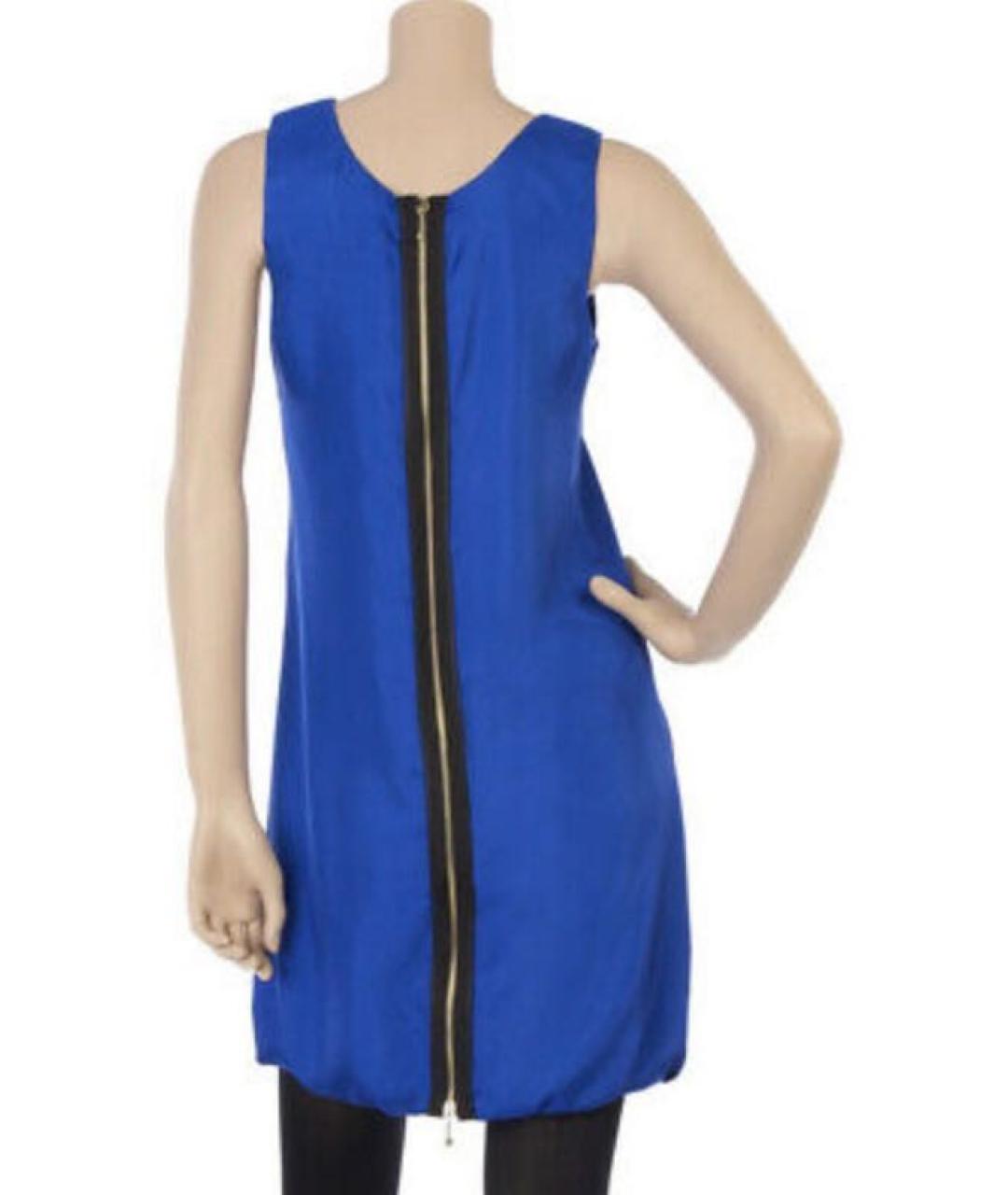 ALEXANDER MCQUEEN Синее полиэстеровое коктейльное платье, фото 8