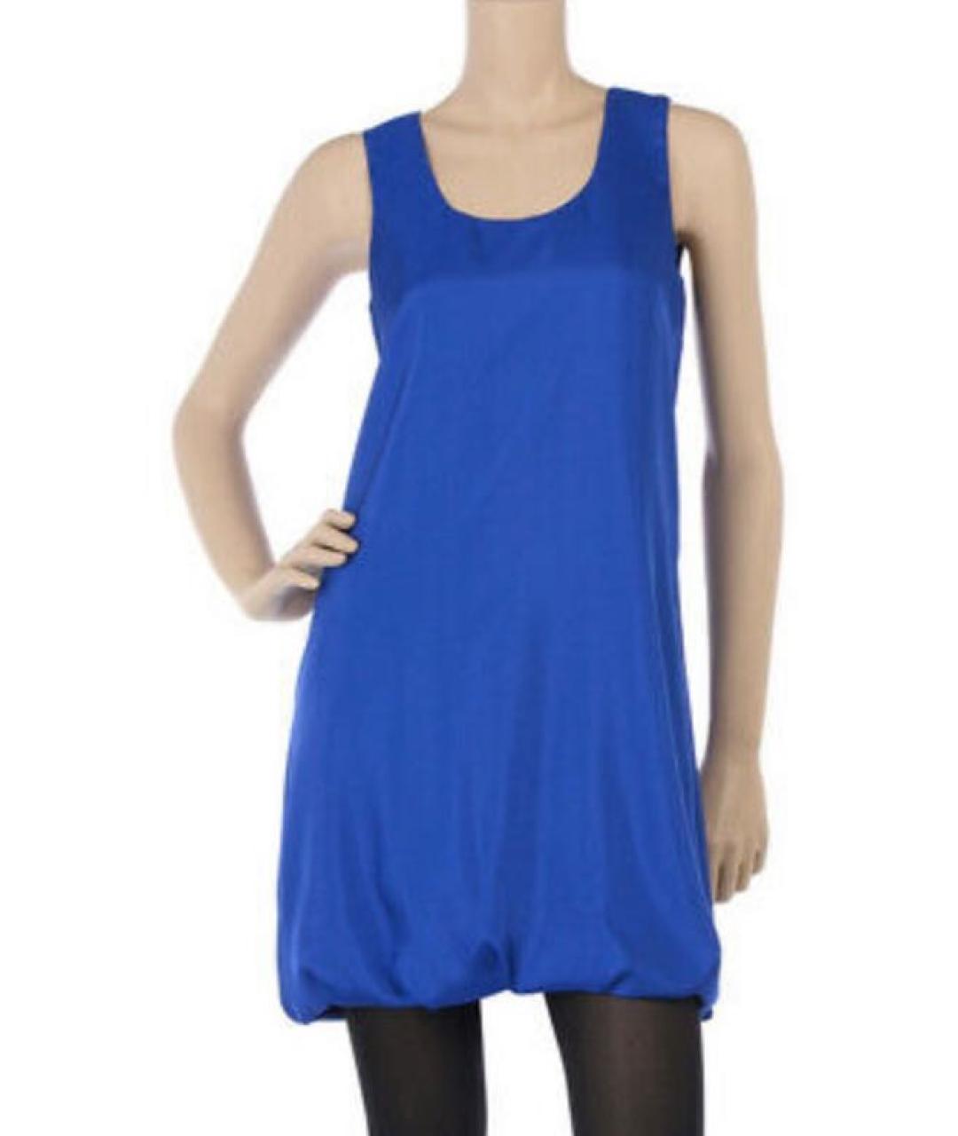 ALEXANDER MCQUEEN Синее полиэстеровое коктейльное платье, фото 7