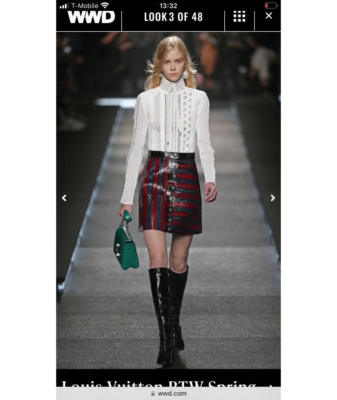 LOUIS VUITTON Мульти кожаная юбка мини, фото 2