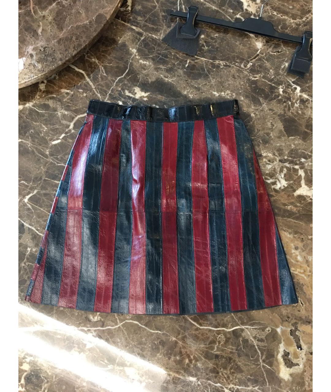 LOUIS VUITTON Мульти кожаная юбка мини, фото 3