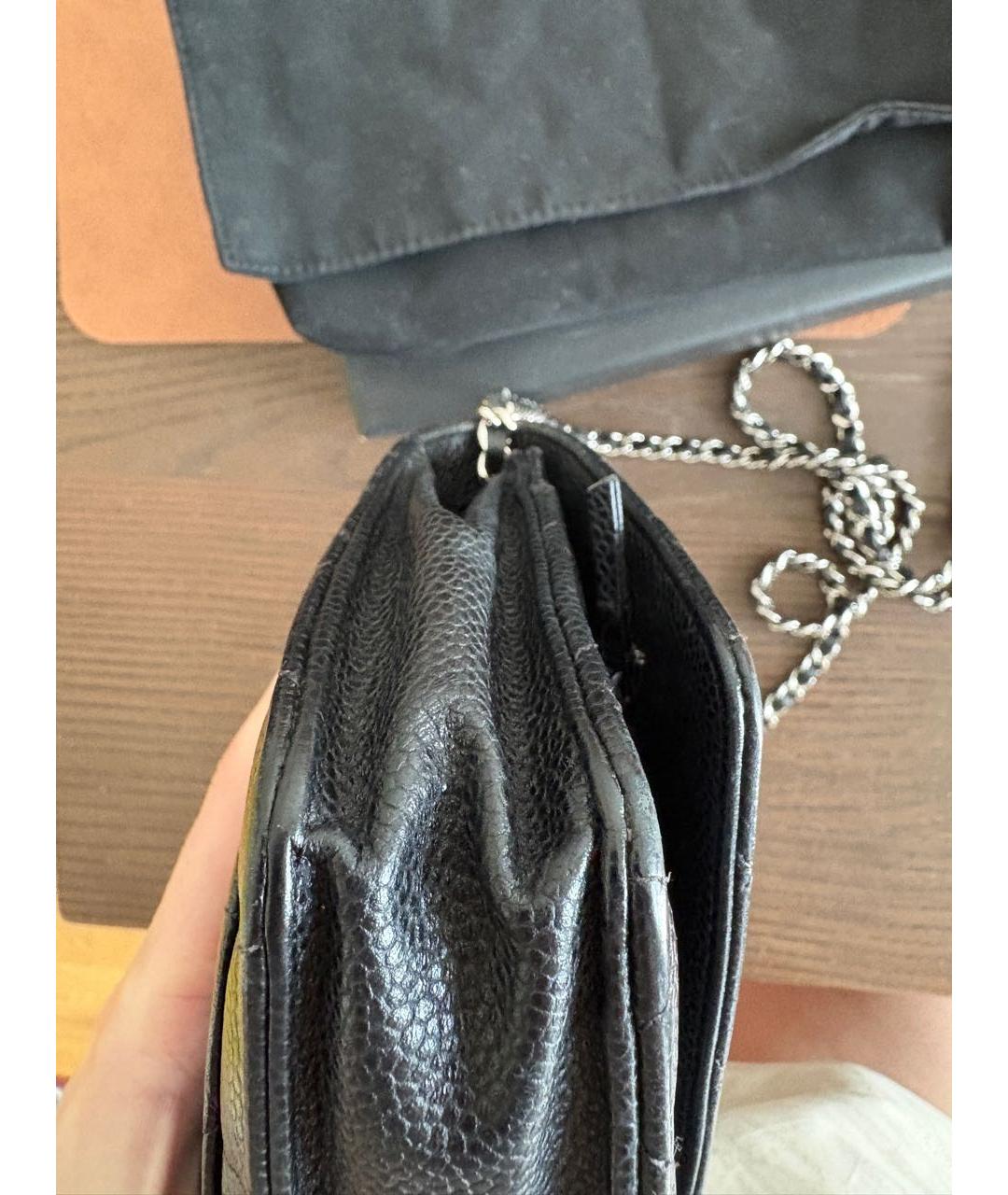 CHANEL Черная кожаная сумка через плечо, фото 7