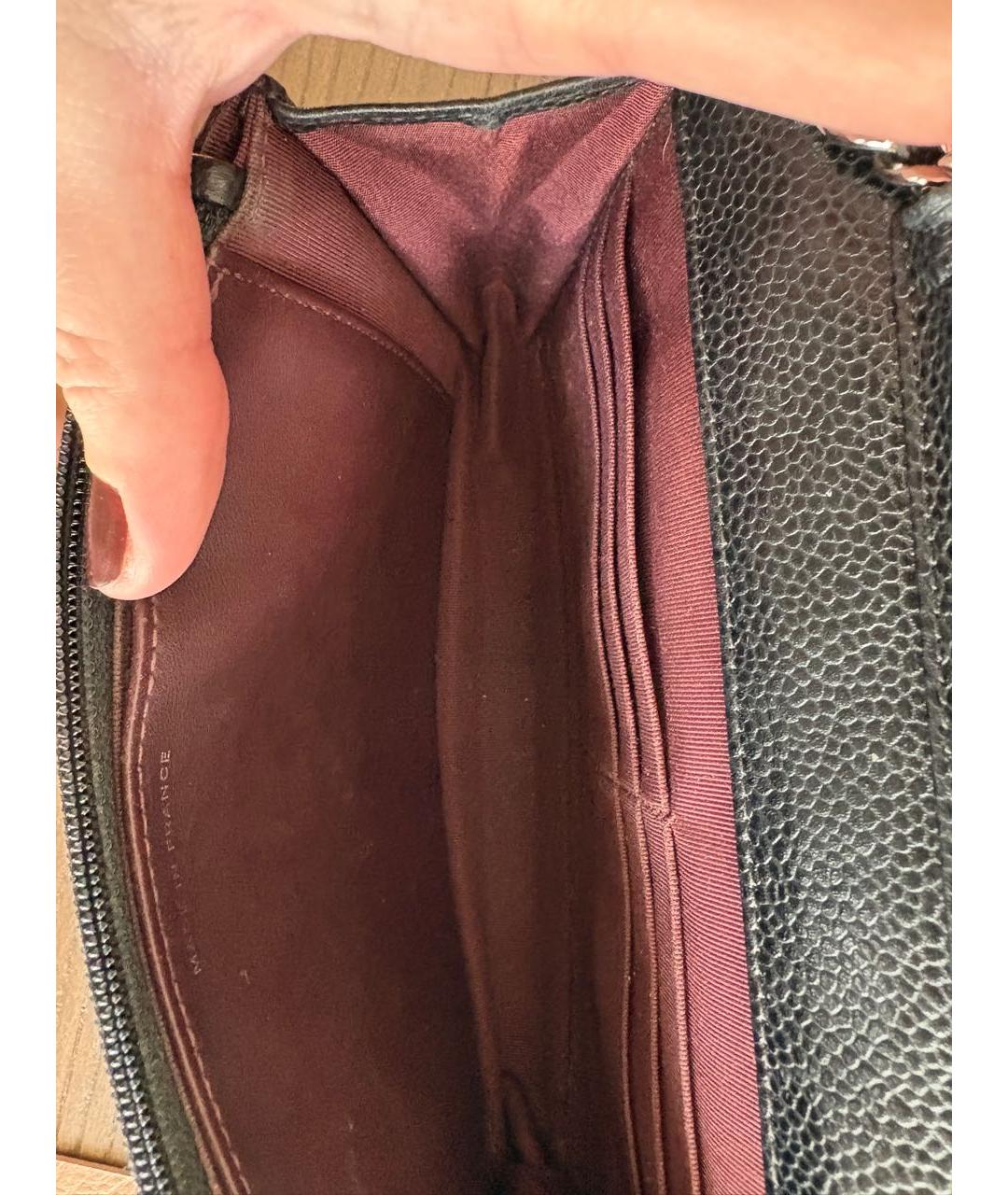 CHANEL Черная кожаная сумка через плечо, фото 5