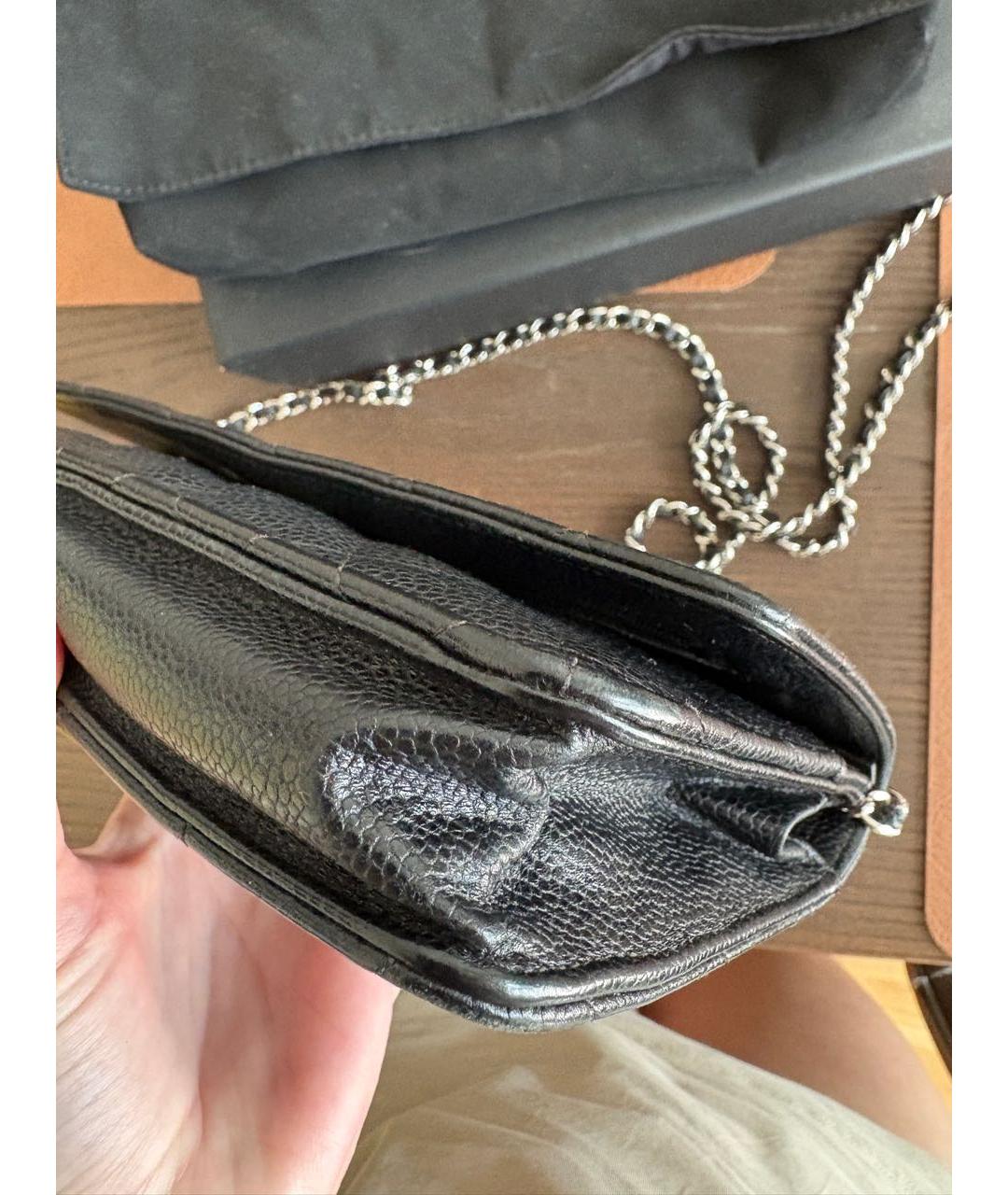 CHANEL Черная кожаная сумка через плечо, фото 3