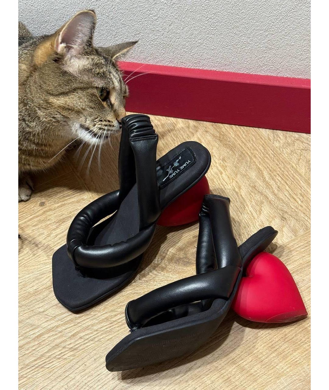 YUME YUME Черные кожаные мюли, фото 2