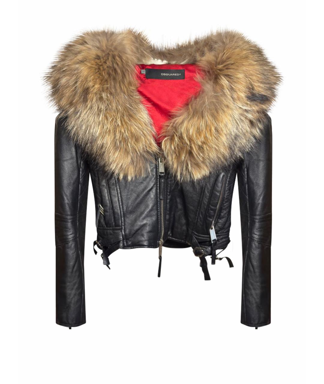 DSQUARED2 Черная кожаная куртка, фото 1