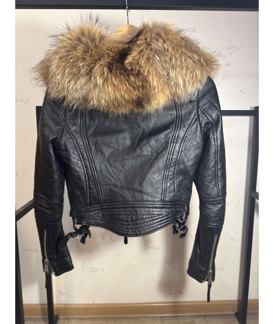 DSQUARED2 Черная кожаная куртка, фото 2