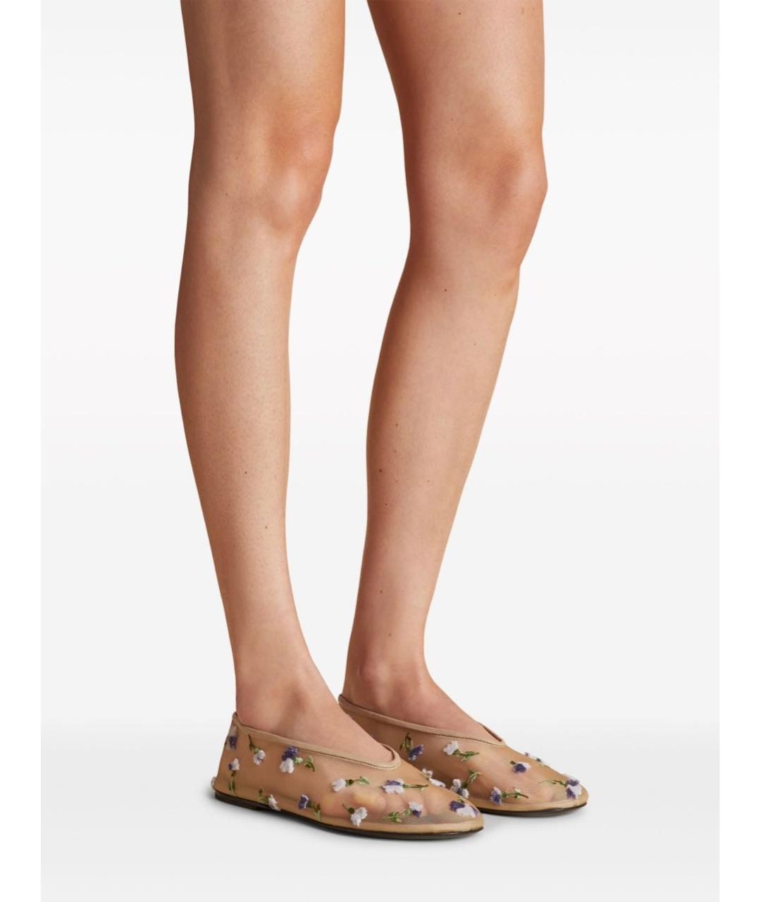 KHAITE Бежевые синтетические балетки, фото 8