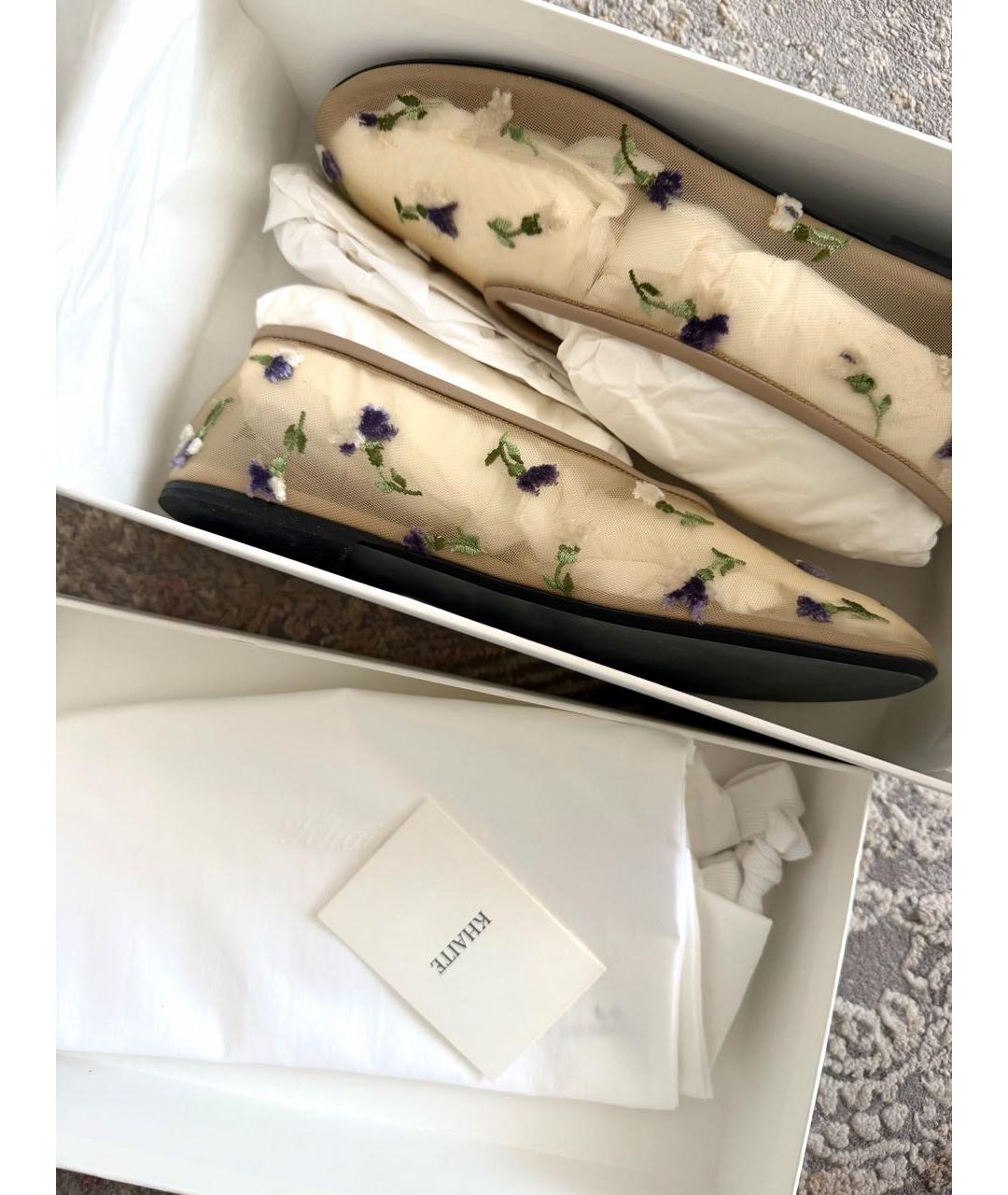 KHAITE Бежевые синтетические балетки, фото 7