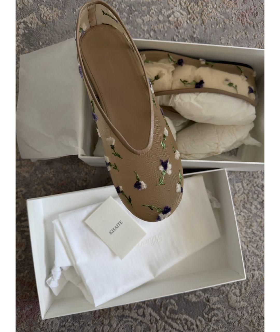 KHAITE Бежевые синтетические балетки, фото 6