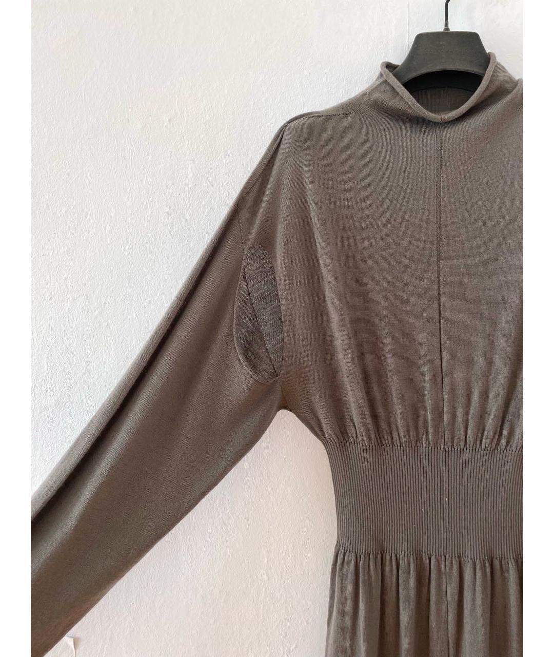 RICK OWENS Коричневое шерстяное повседневное платье, фото 4