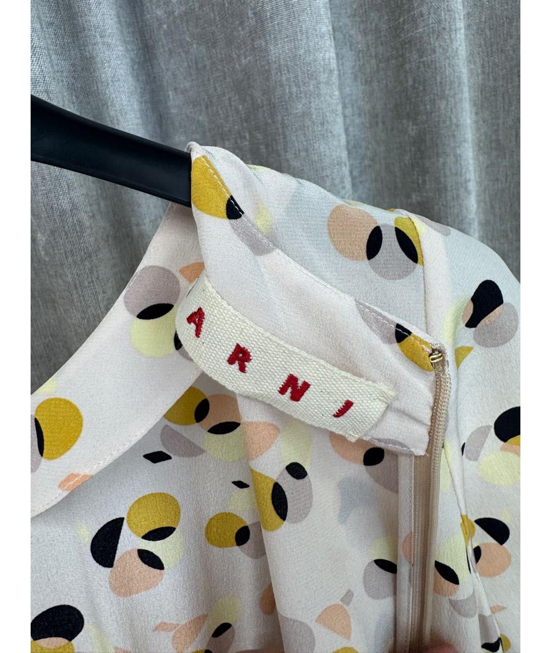 MARNI Бежевое шелковое повседневное платье, фото 3