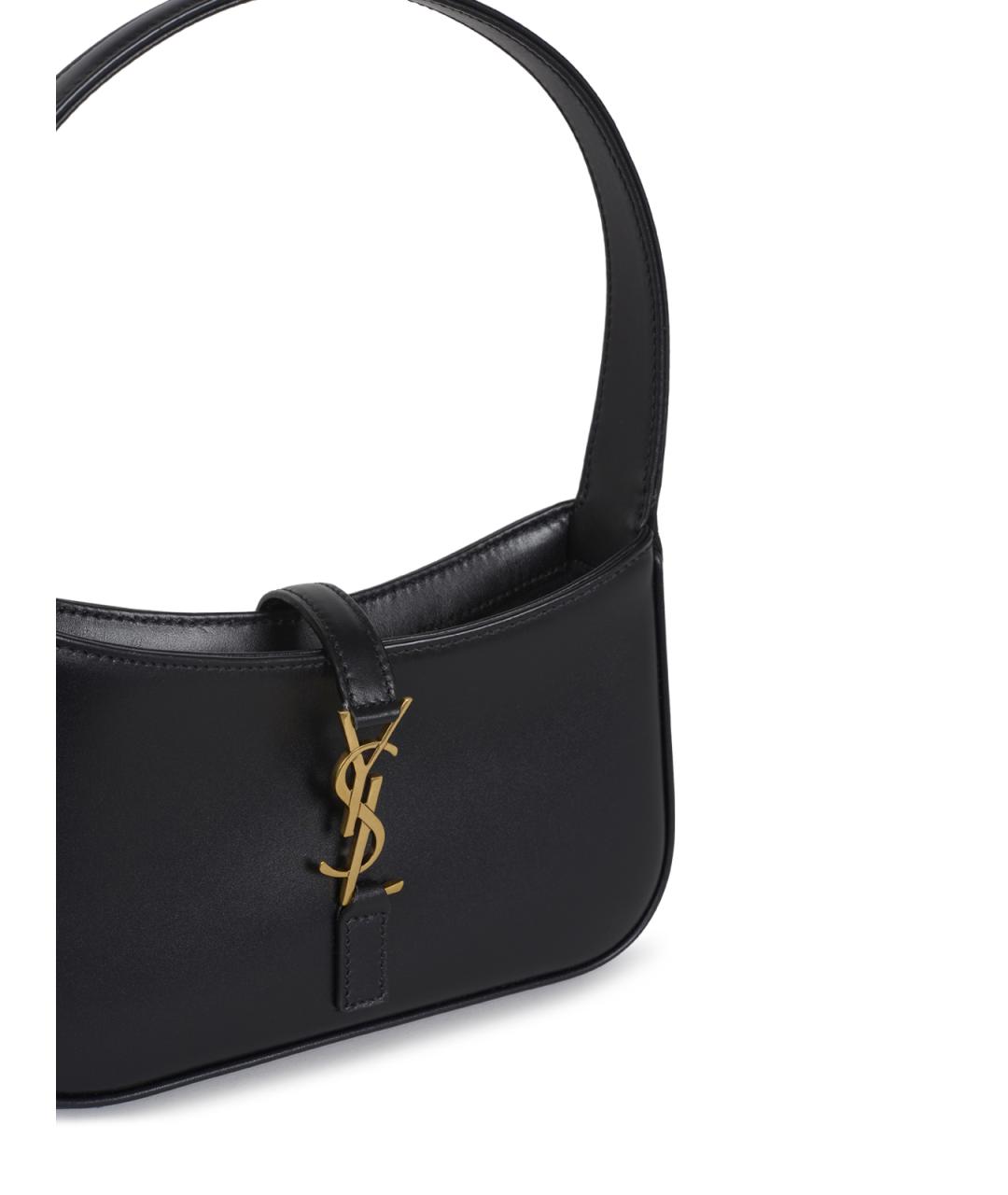 SAINT LAURENT Черная кожаная сумка через плечо, фото 4