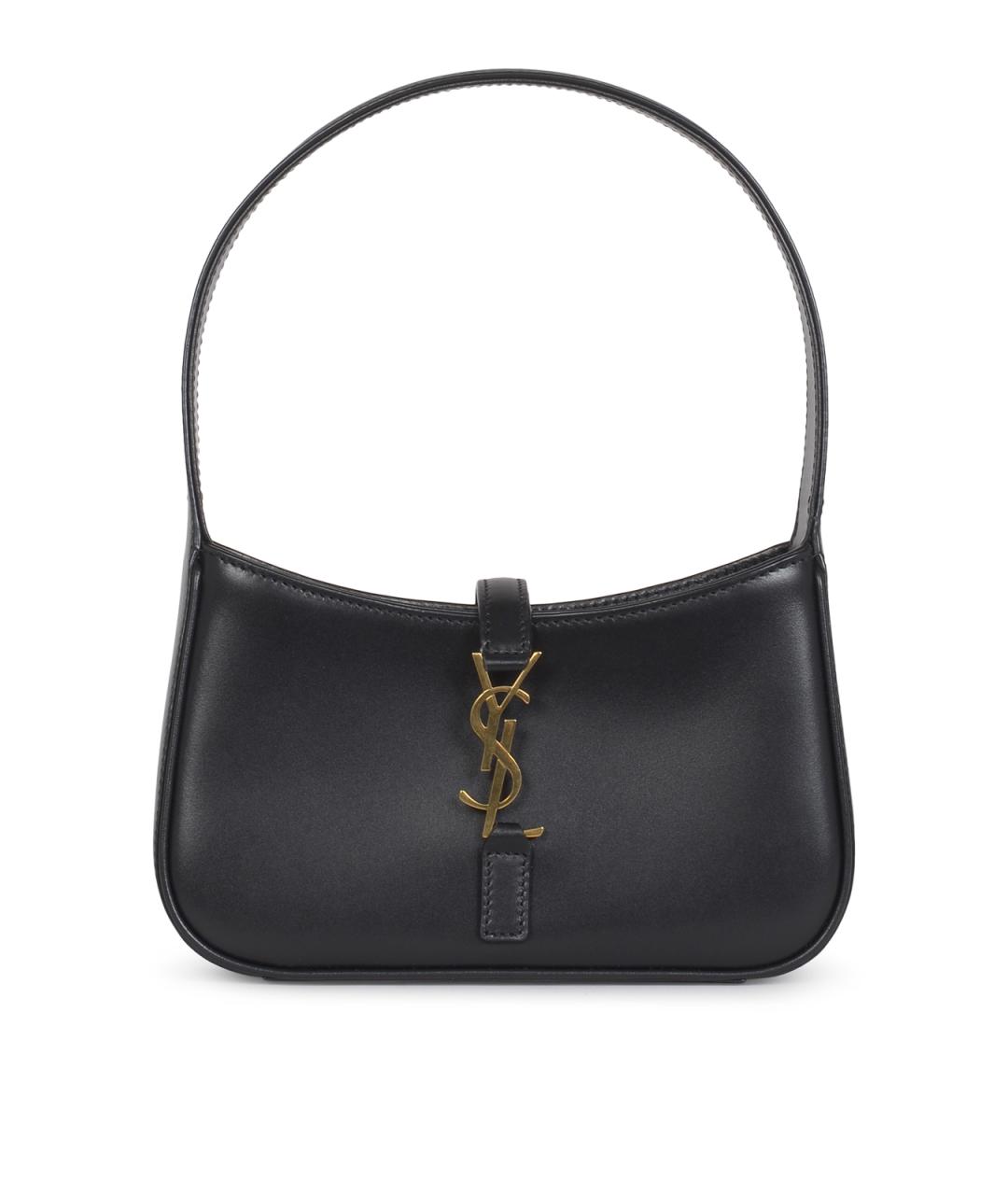 SAINT LAURENT Черная кожаная сумка через плечо, фото 1