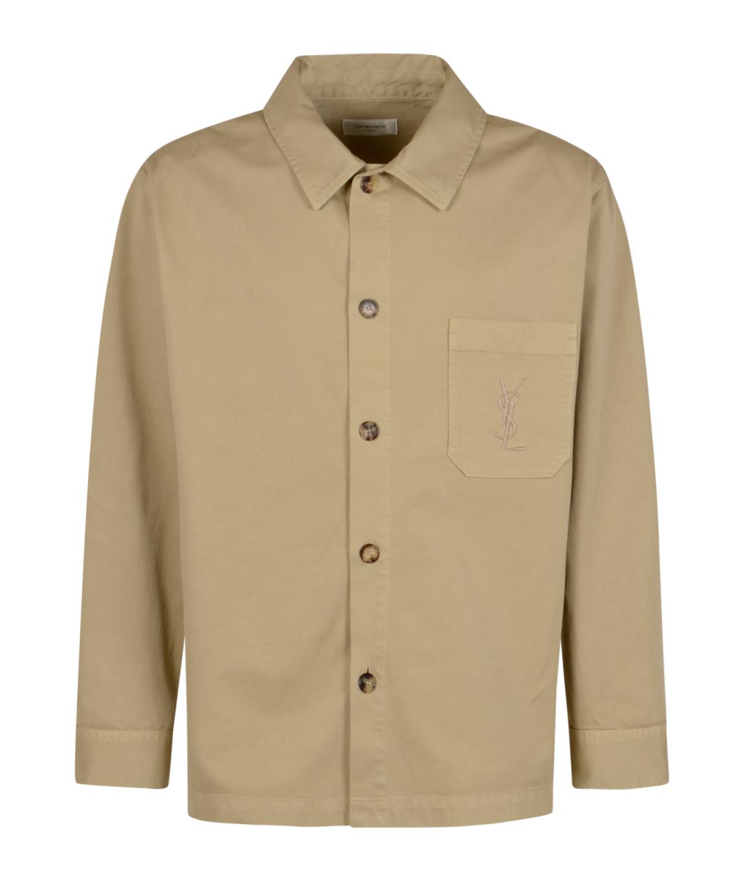 SAINT LAURENT Бежевая хлопковая куртка, фото 1