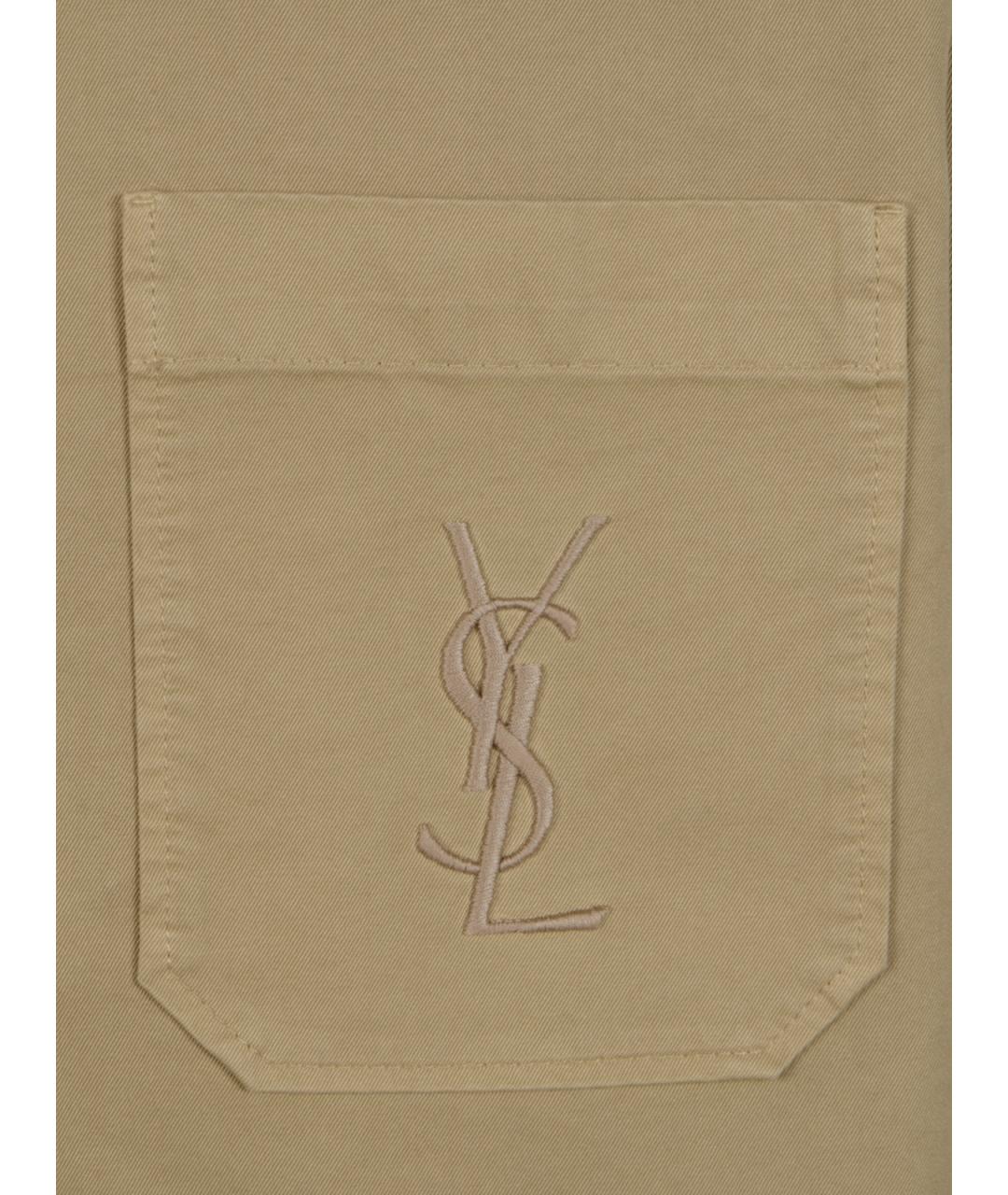 SAINT LAURENT Бежевая хлопковая куртка, фото 3