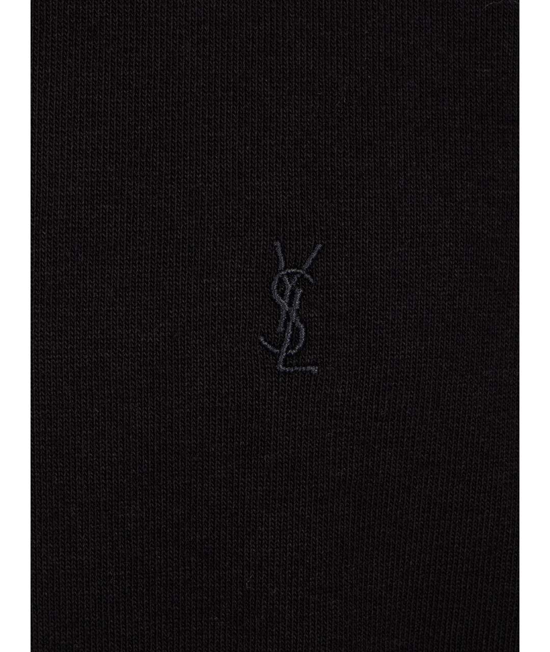 SAINT LAURENT Черная хлопковая футболка, фото 3