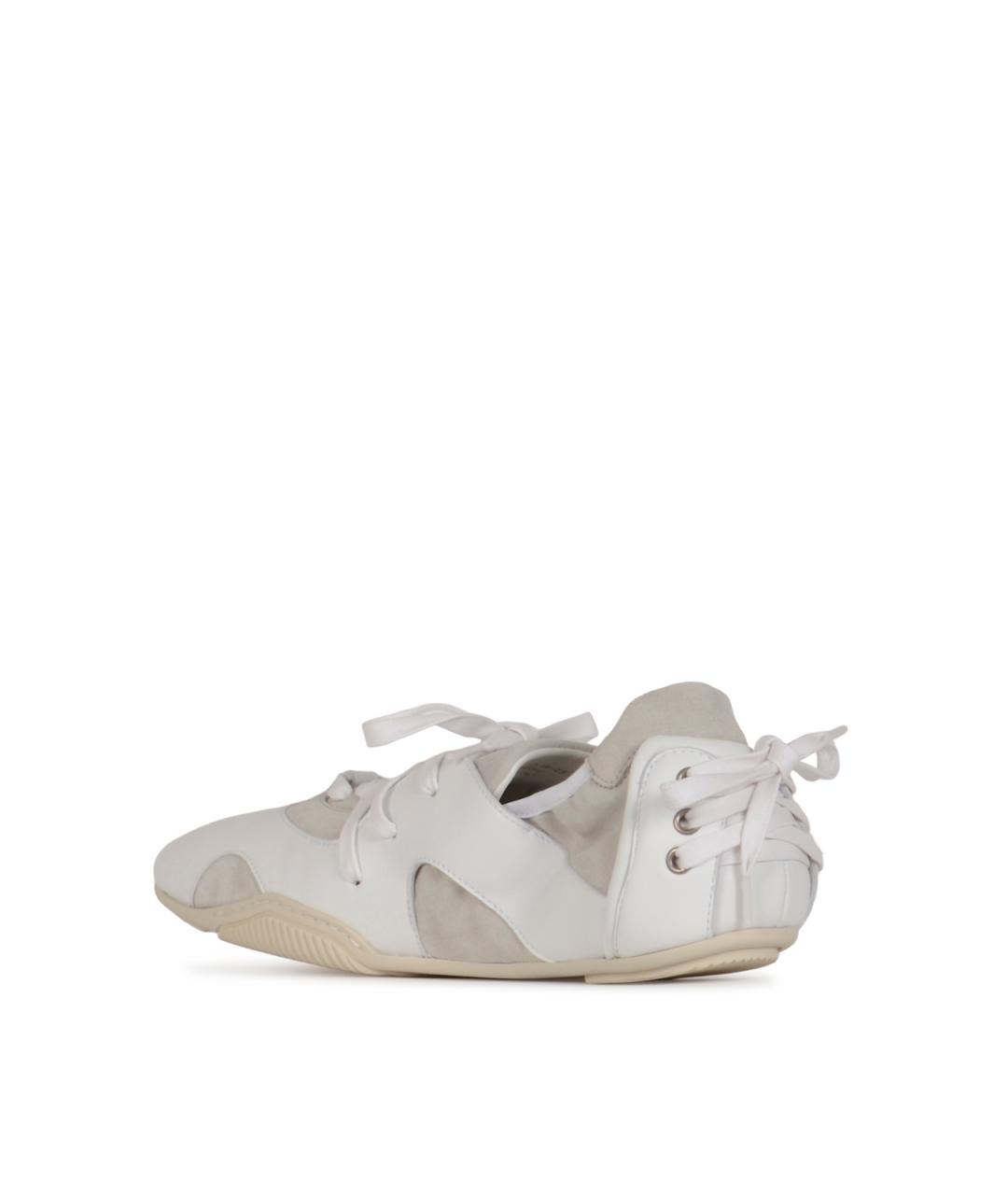 ACNE STUDIOS Белые кожаные низкие кроссовки / кеды, фото 3
