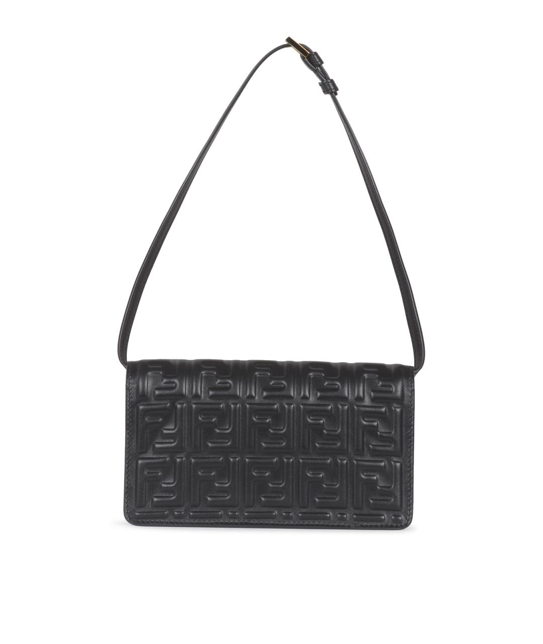 FENDI Черная кожаная сумка через плечо, фото 3