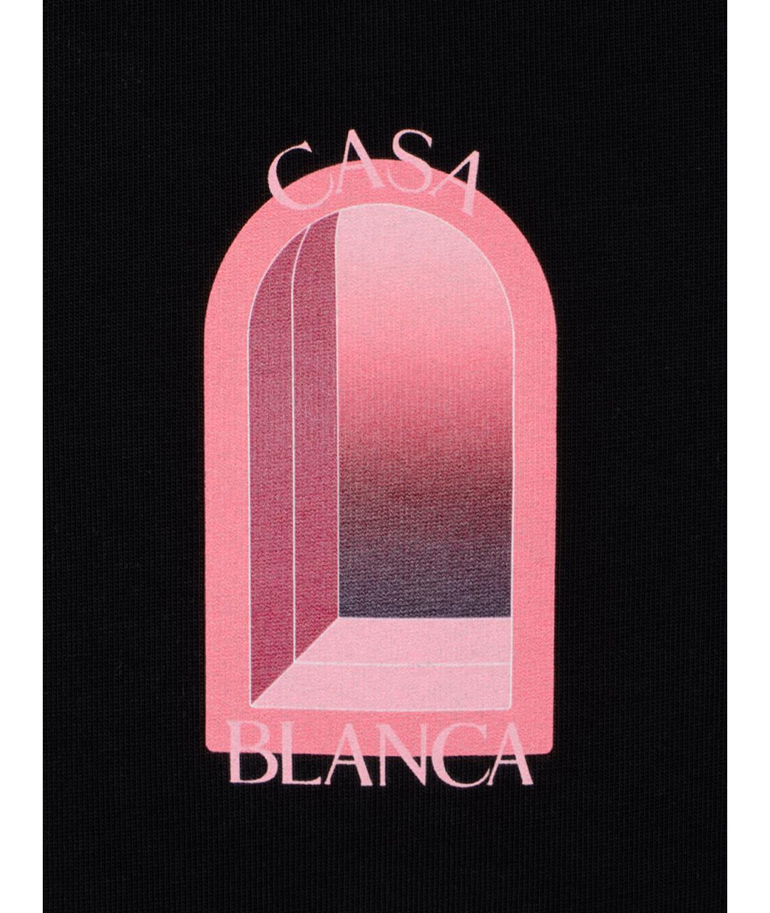 CASABLANCA Черная хлопковая футболка, фото 3