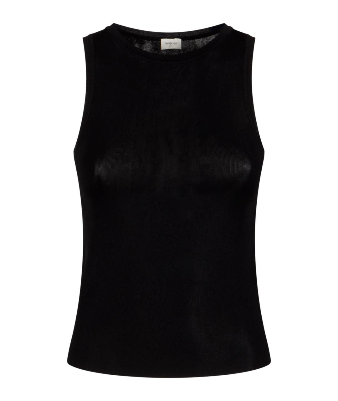 SAINT LAURENT Черная майка, фото 1