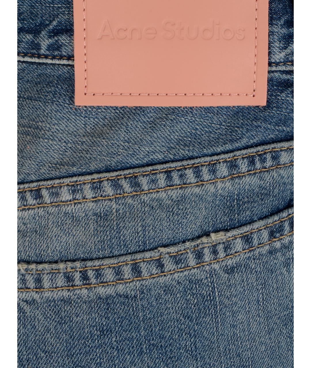 ACNE STUDIOS Синие хлопковые прямые джинсы, фото 3