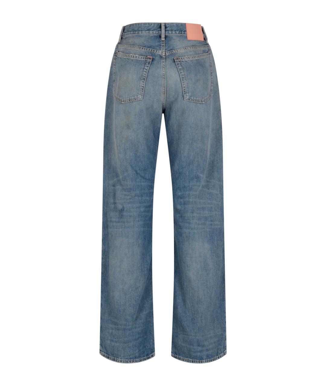 ACNE STUDIOS Синие хлопковые прямые джинсы, фото 2