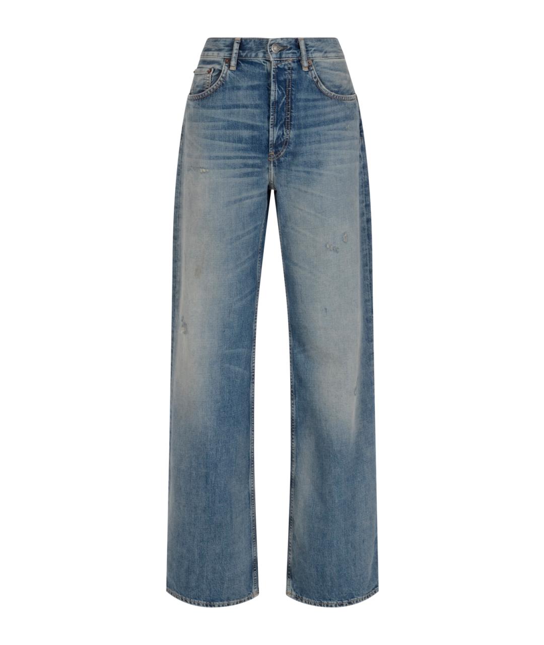 ACNE STUDIOS Синие хлопковые прямые джинсы, фото 1