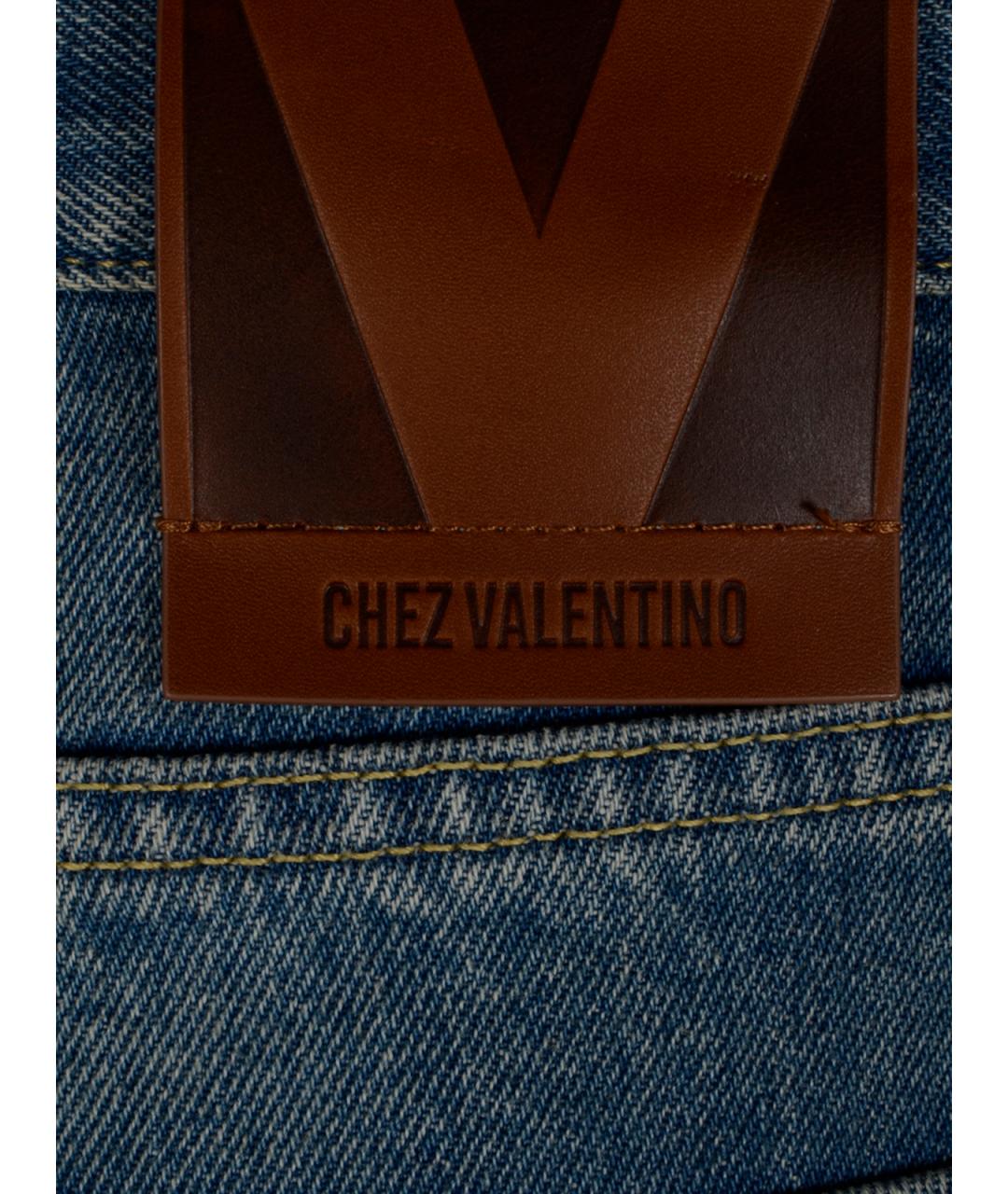 VALENTINO Синие хлопковые прямые джинсы, фото 3