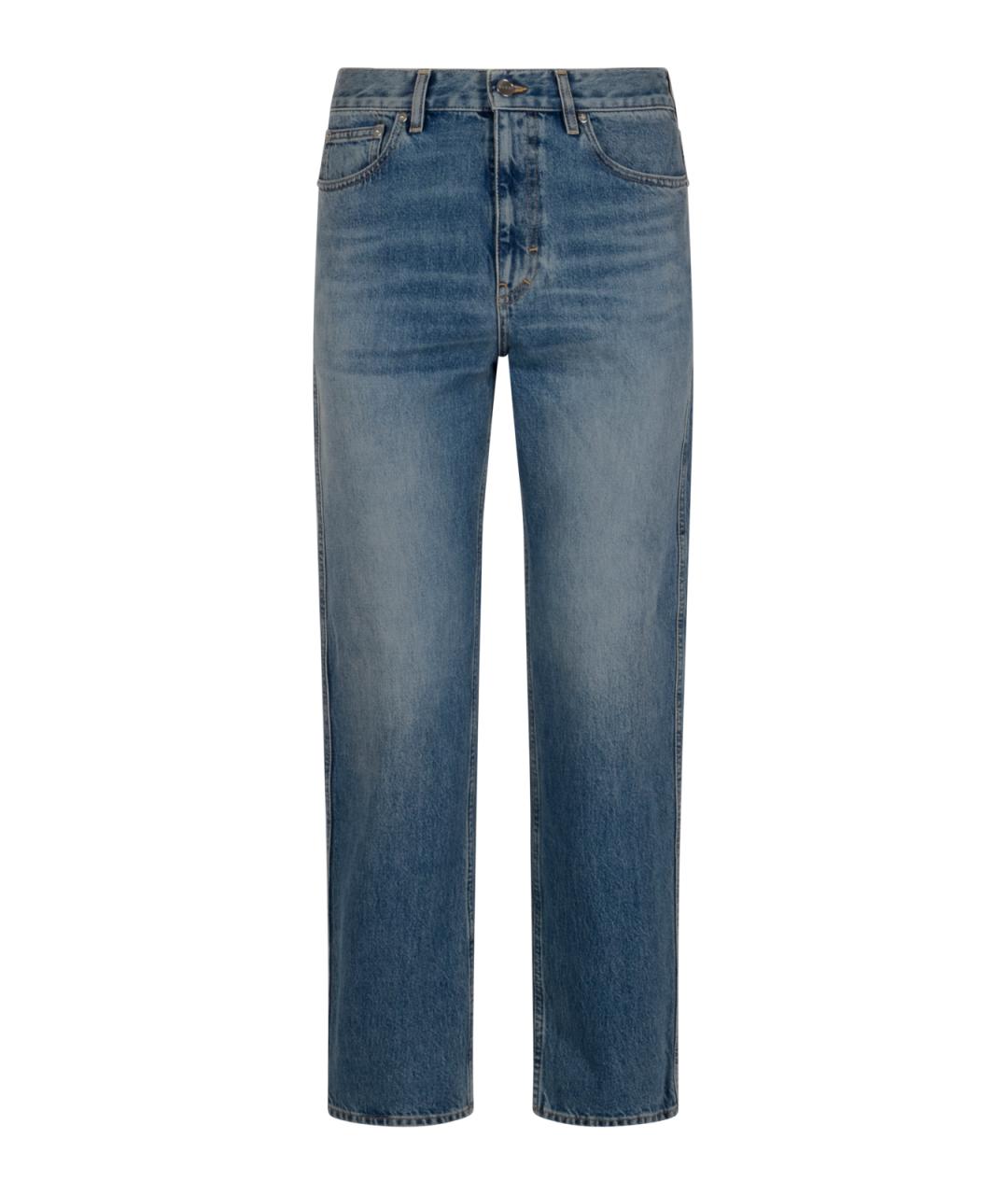 GUCCI Синие хлопковые прямые джинсы, фото 1