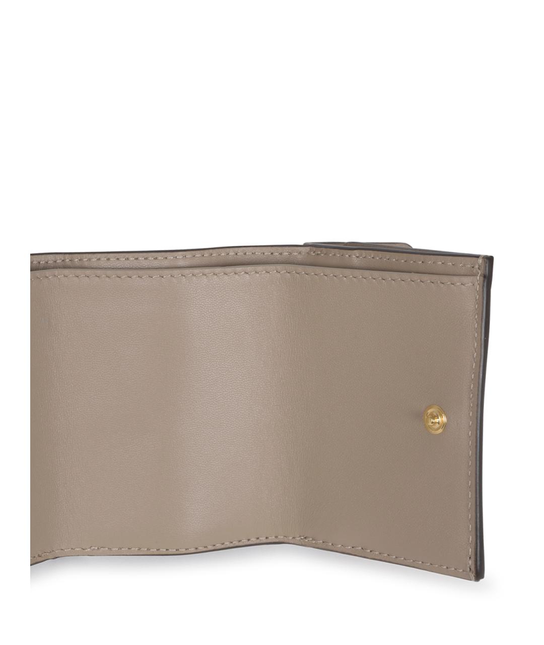 FENDI Бежевый кожаный кардхолдер, фото 4