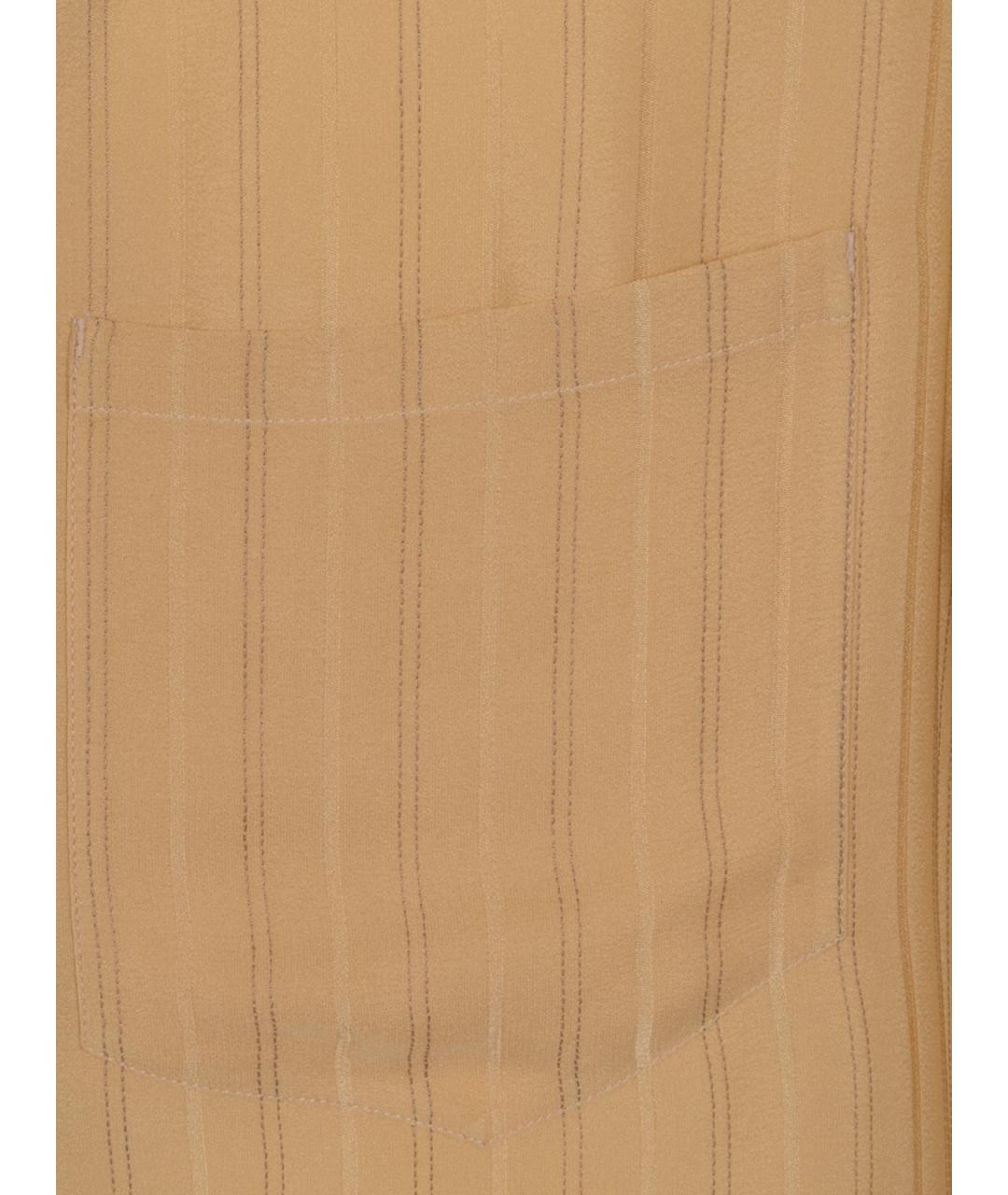 SAINT LAURENT Бежевая шелковая кэжуал рубашка, фото 3