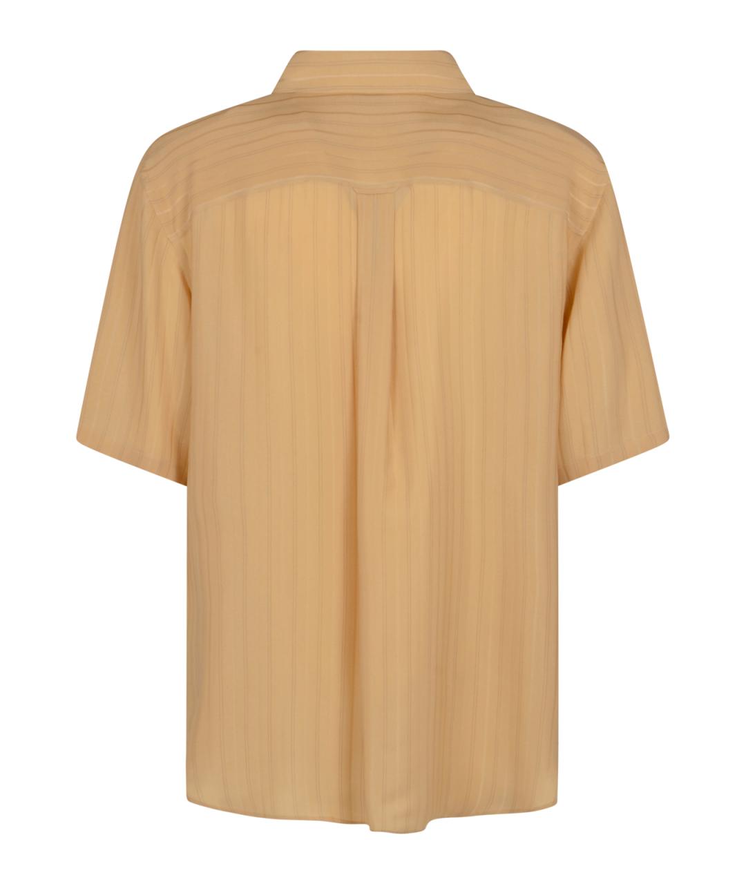 SAINT LAURENT Бежевая шелковая кэжуал рубашка, фото 2