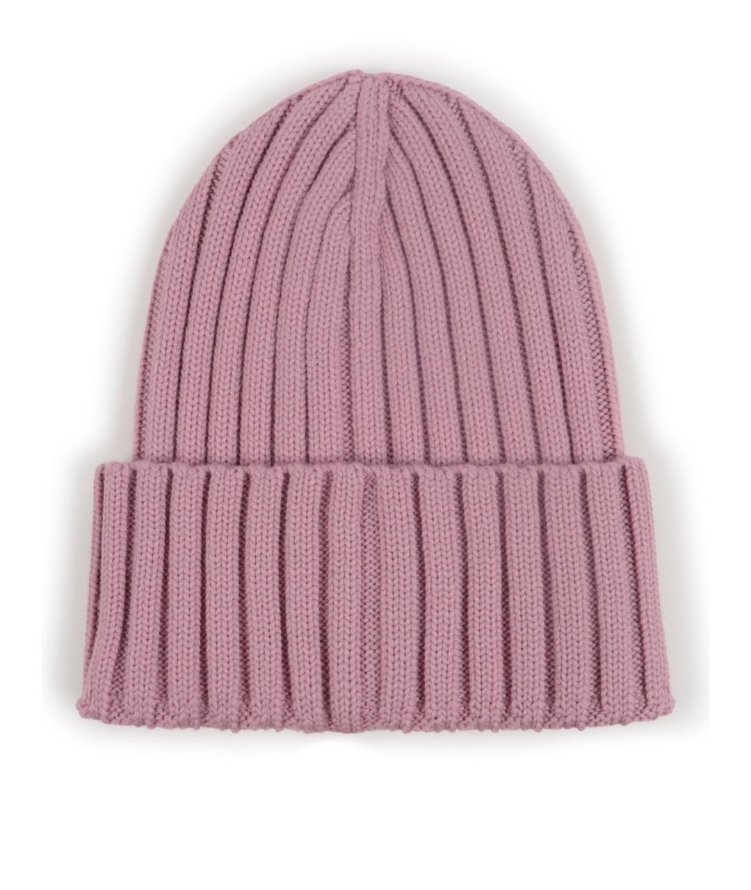 MONCLER Розовая шерстяная шапка, фото 2