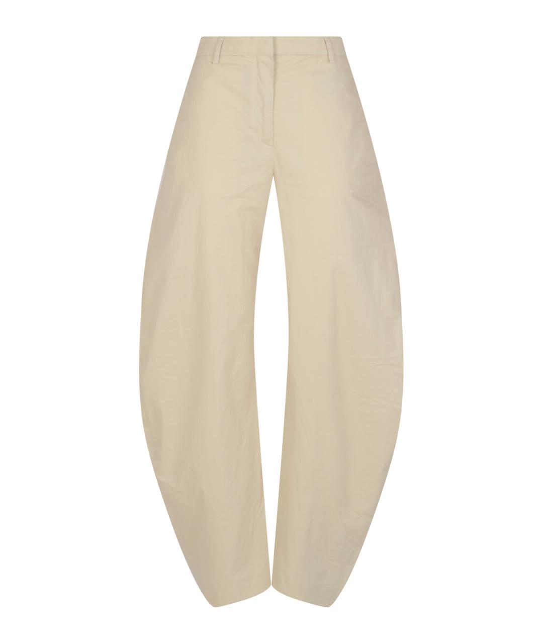 ACNE STUDIOS Бежевые хлопковые прямые брюки, фото 1