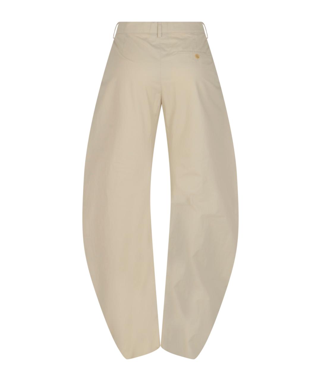 ACNE STUDIOS Бежевые хлопковые прямые брюки, фото 2