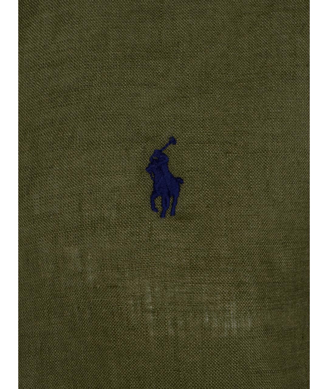 POLO RALPH LAUREN Зеленая льняная рубашка, фото 3