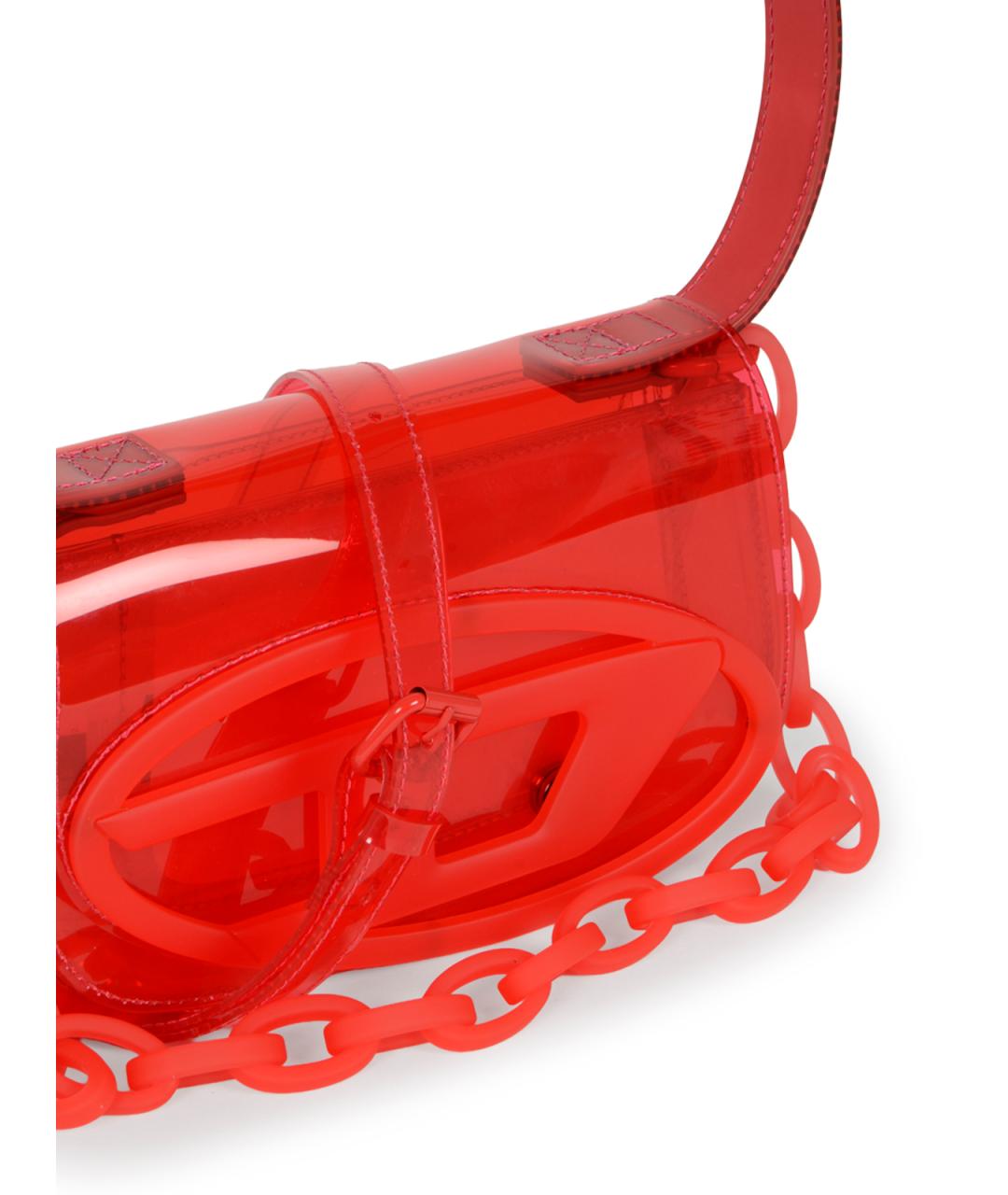 DIESEL Красная синтетическая сумка через плечо, фото 4