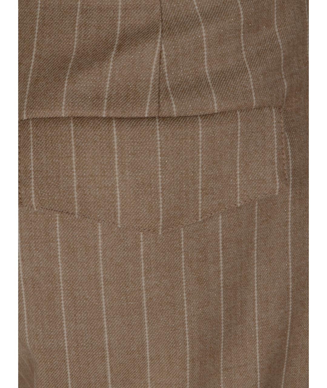 PESERICO Бежевые шерстяные прямые брюки, фото 3