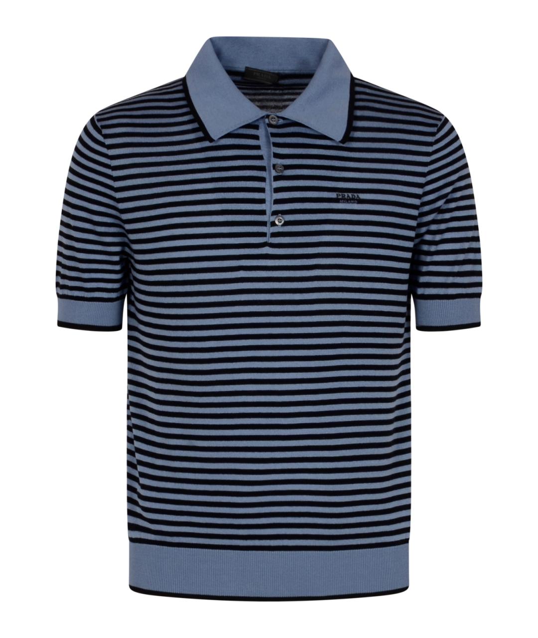 PRADA Мульти хлопковое поло с коротким рукавом, фото 1