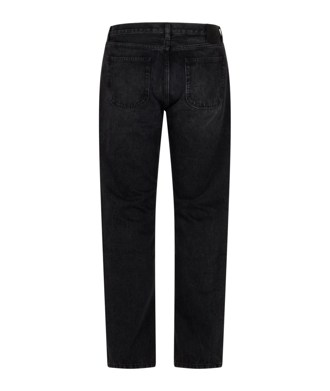 OFF-WHITE Черные хлопковые прямые джинсы, фото 2