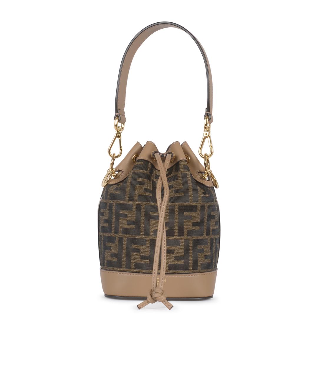 FENDI Коричневая тканевая сумка через плечо, фото 1