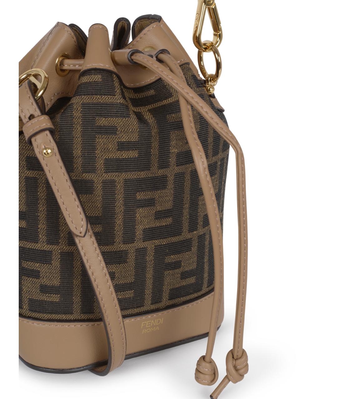 FENDI Коричневая тканевая сумка через плечо, фото 4