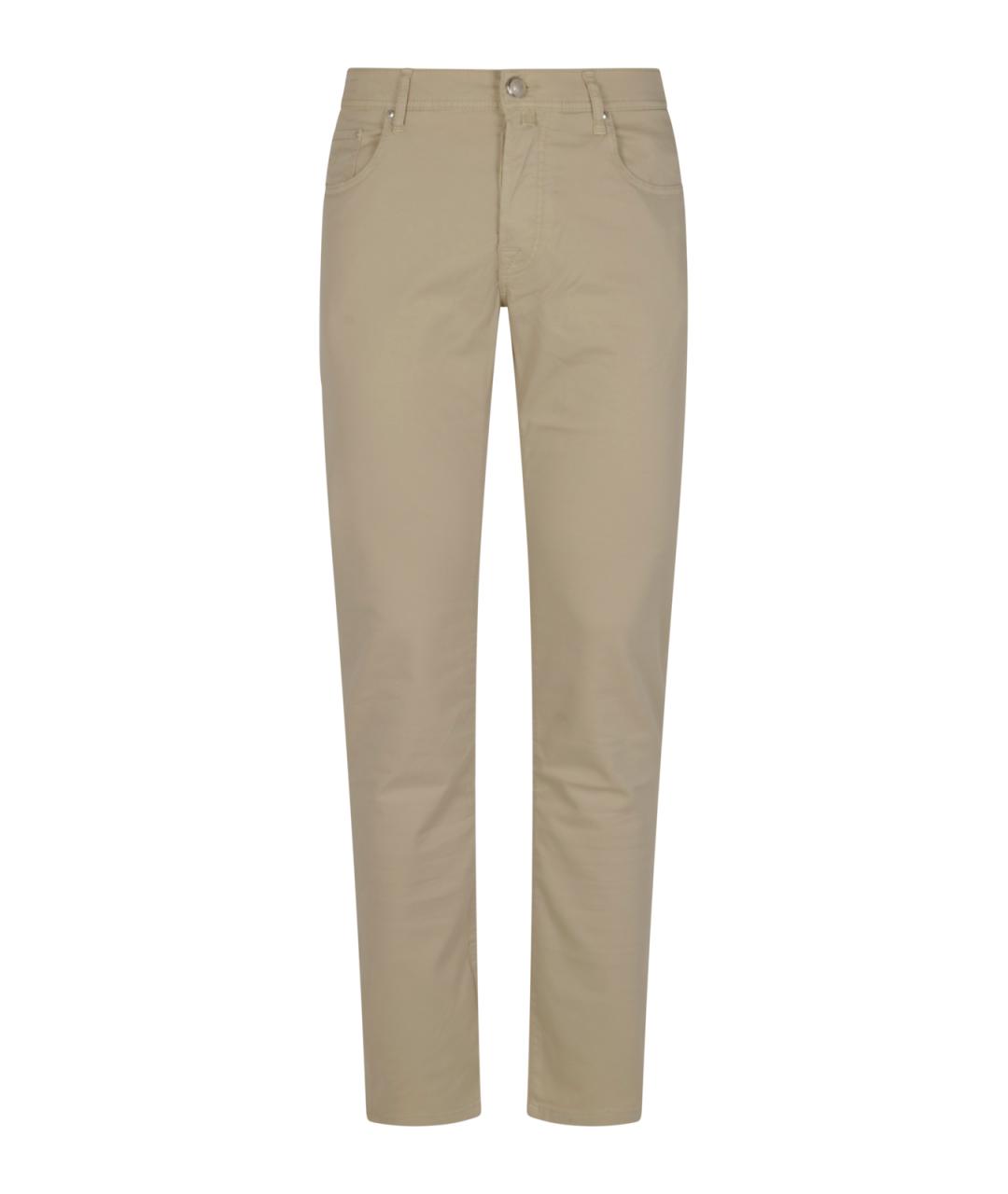 JACOB COHEN Бежевые хлопковые прямые джинсы, фото 1